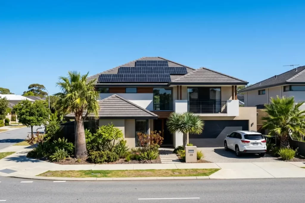 Solar panels installed on a Perth home roof